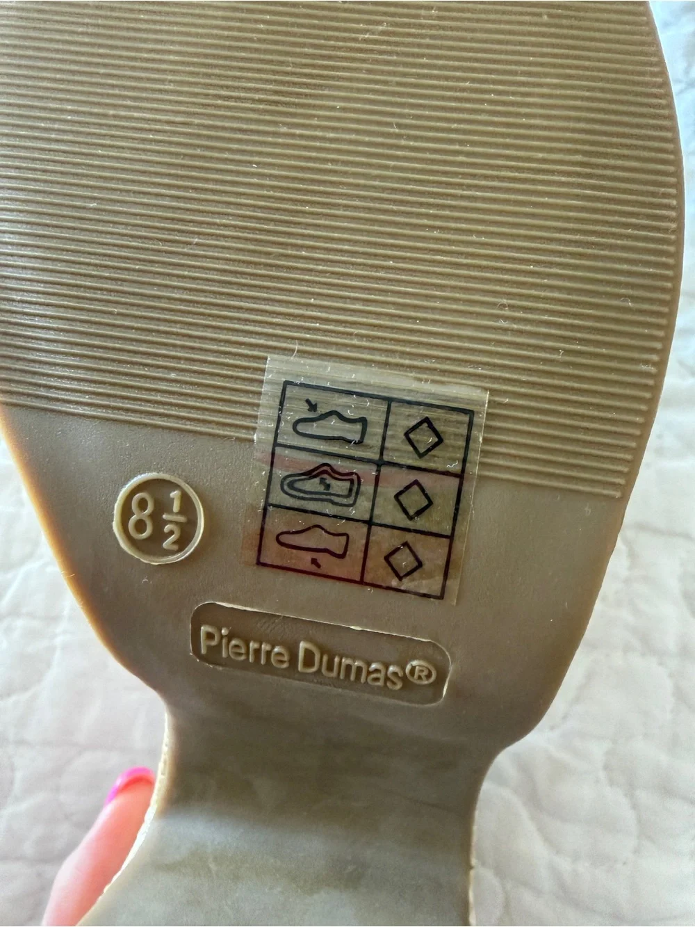 Pierre Dumas Beige Platform Mule Heels